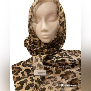 Albertazzi~Women’s Leopard/Cheetah Print Scarf Made in Italy🇮🇹 Size 62”X 15”